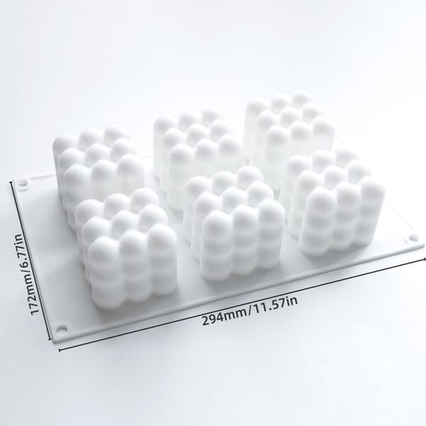 6 i 1 Silikoneform til Lys 3D Magisk Boble Cube Kugle Resin Lys