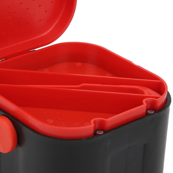 4 stk bærbar plast fiske agn holder boks orm meitemark lokke oppbevaringsboks med klips
