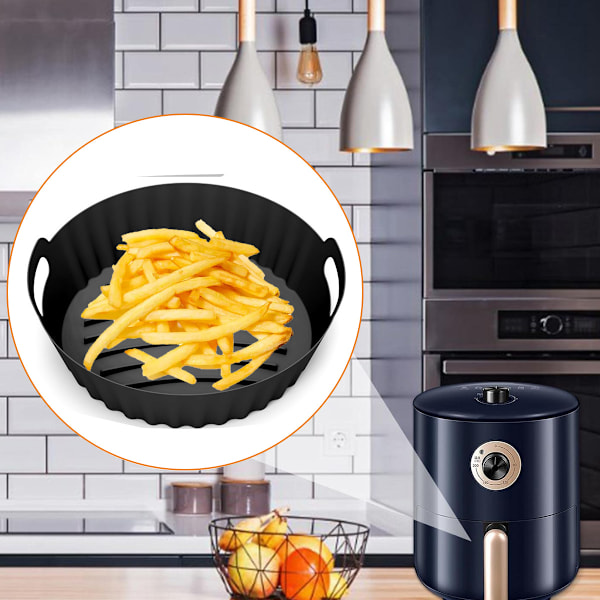 Air Fryer Silikon Tilbehør Air Fryer Silikon Gryde Multifunktionel Foret Friturepande