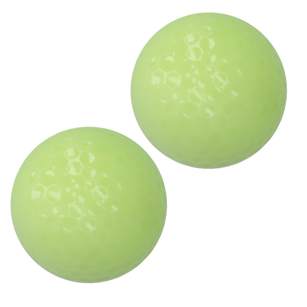 6 st/set Luminous Golfboll Dubbelskikts Natt Fluorescerande Golfbollar för Golfträning