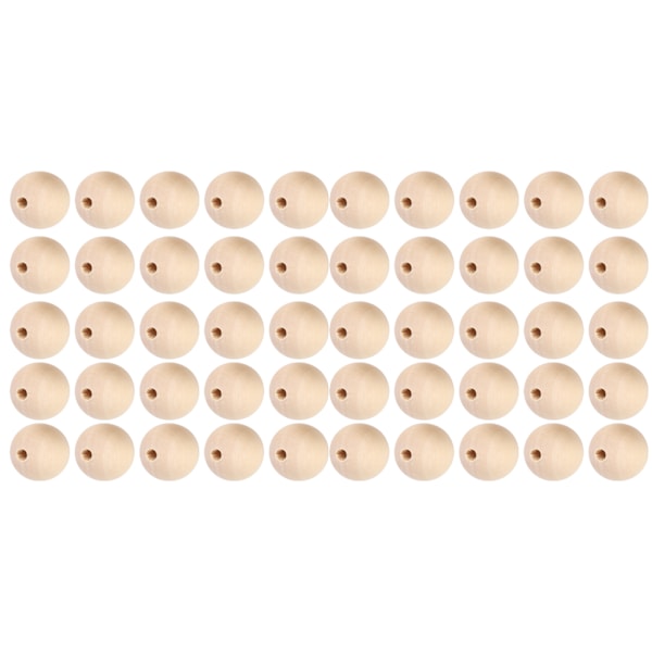 5 Pussia Puuhelmet Luonnollinen Pyöreä DIY Kaulakoru Käsintehty Tarvikkeet 22mm/25mm/30mm(Luonnollinen Väri 25mm 10kpl)