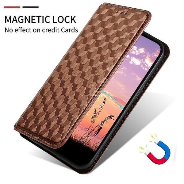 Cubic Grid skinndeksel for Sharp Basio Active3 Brown For Sharp Basio Active3