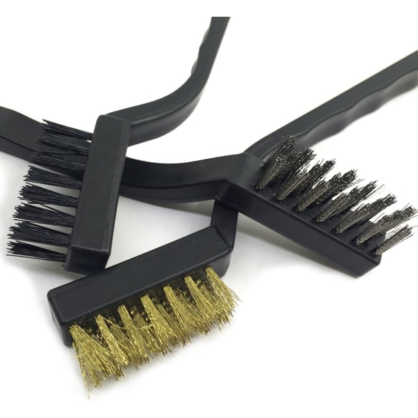 Lot de 15 brosses métalliques avec manche incurvé en acier inoxy