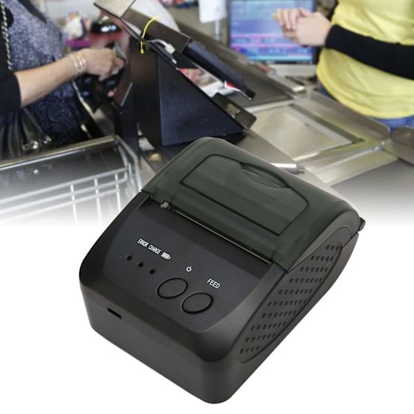 58mm Termisk Printer BT4.0 90mm/s 203DPI USB Interface Tandhjulsklinge Forsendelsesmærke Printer til Kontor Restaurant Hotel