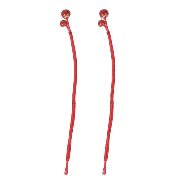 Handvävt rött reparmband, 2 st keramiska repaccessoarer