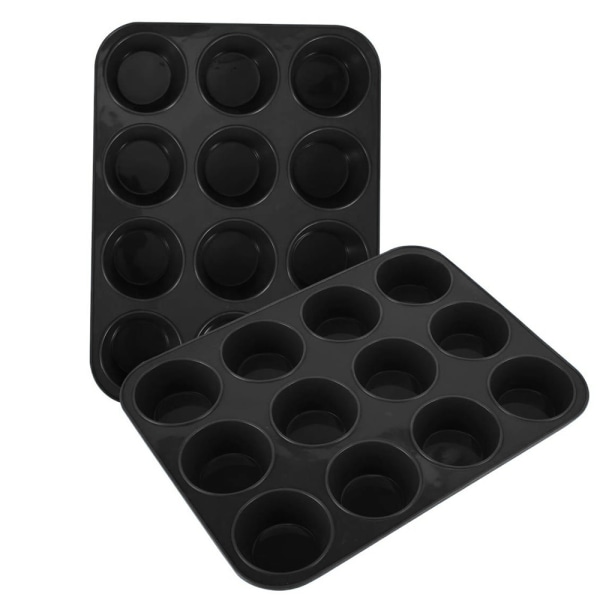 2 stk silikonmuffinsform for 12 muffins non-stick belagt,
