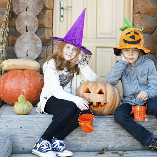 Halloween Hat Party Dance Witch Net Dekorative Rekvisitter Spids Hjørne Troldmand Heksehat