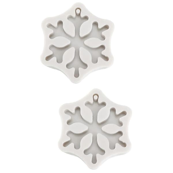 Julekakeform for baking, 2 stk silikonform med stort snøfnugg