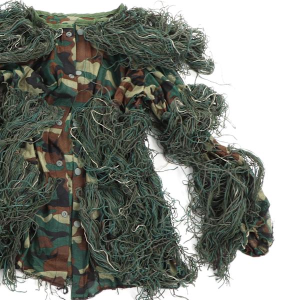 Ghillie-dräkt 5 i 1 Grön Camo-dräkter Inkluderar Jacka Byxor Huva Bärväske Camo-tejp för Barn Tonåringar Höjd 4,3 till 4,9 fot