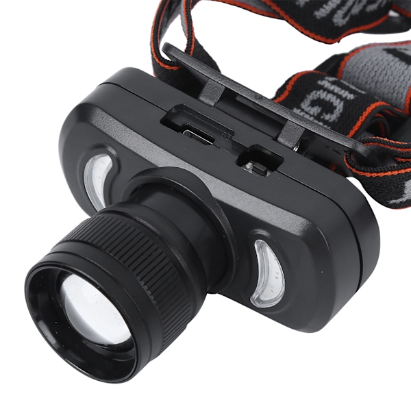 Svart utomhus USB-laddning cykel framlampa multifunktion teleskopisk zoom cykelstrålkastare cykling tillbehör