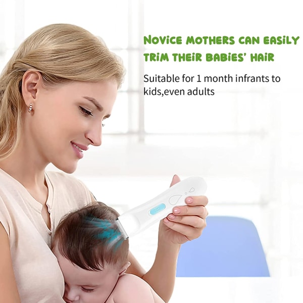Babyhårklipper, stillegående og profesjonell hårtrimmer for barn, vanntett trådløs hårklipp