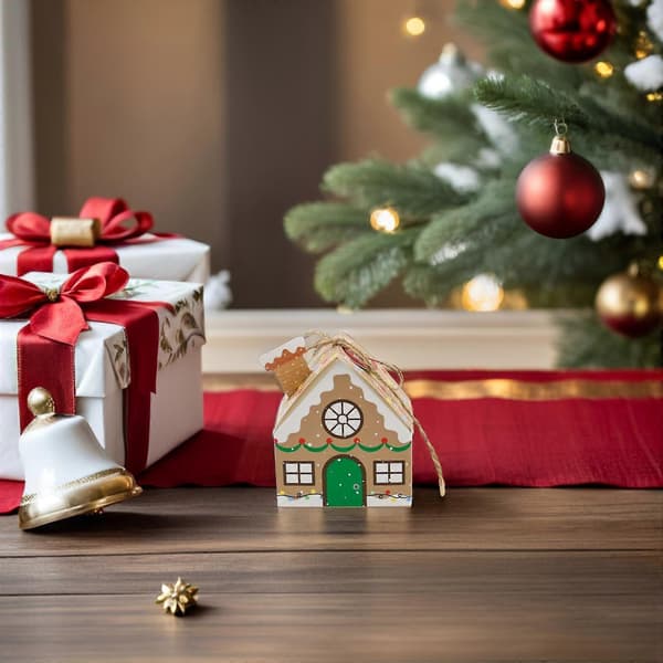 Julhusformad låda för förvaring 24 st adventskalenderpresenter