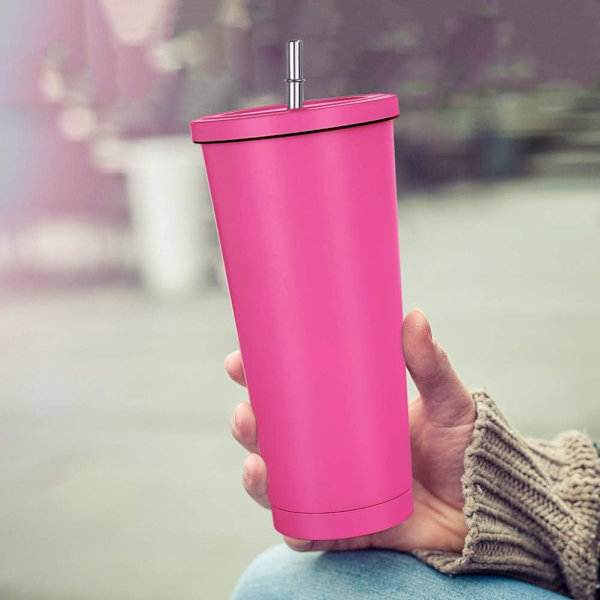 Termosflaska 600ml vattenflaska vakuumisolerad mugg tillverkad av 304 rostfritt stål - termosmugg läcksäker resetermosmugg kaffemugg