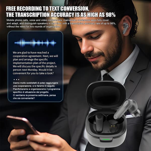 Sanntids oversettelsesørepropper, Ai-oversettelsesørepropper med trådløs Bluetooth-tilkobling, oversettelsespoder med ansikt-til-ansikt-oversettelse og