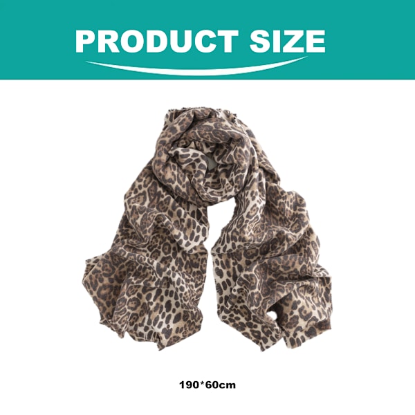 Dam Scarf Leopard Print Vinter Varma Halsdukar med Fransar