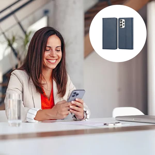 Samsung Galaxy A52 / A52s - Silkeblødt lædercover - Blå