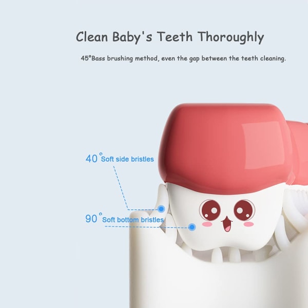 U-formet tannbørste for barn, mykt silikonbørstehode av matkvalitet,