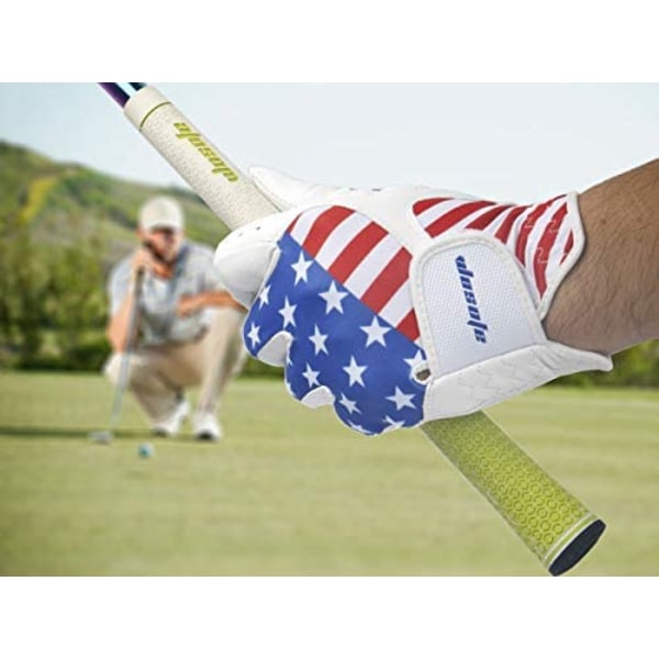 Golfhandskar Vänsterhandsläder för män med poängräknare USA