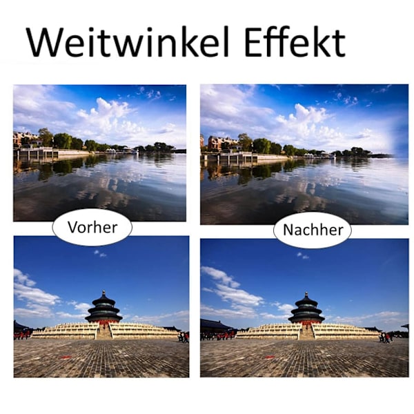 3-i-1 Universal Fisheye Vidvinkel Makro Clip Kameraobjektiv Kit