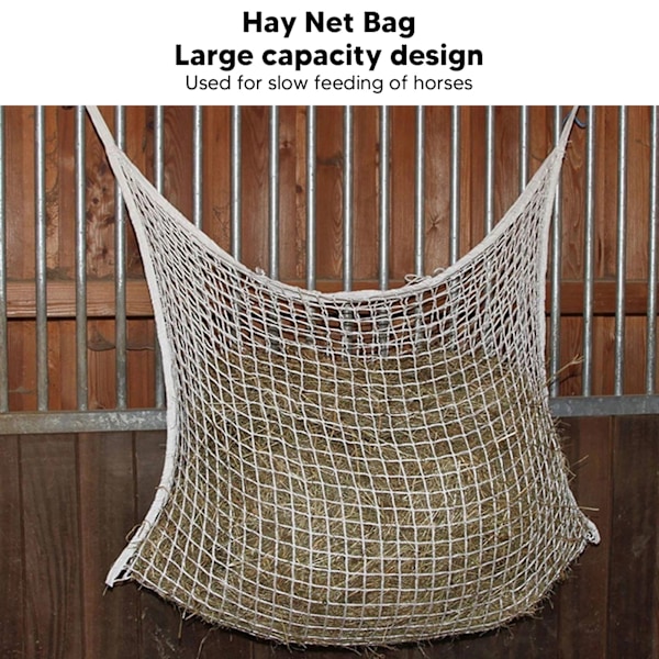 Høynettpose PE Vevd Tauverk Mesh Hullpose Hester Sakte Fôrer Fôr Oppbevaringspose Hvit 120x90cm / 47.2x35.4in