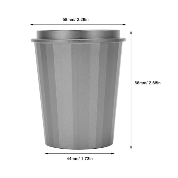 58mm doseringskopp i aluminiumlegering, forhindrer klebing, multifunksjonell kaffepulvermaterkopp for kaffemaskin bønnekvern sølvgrå