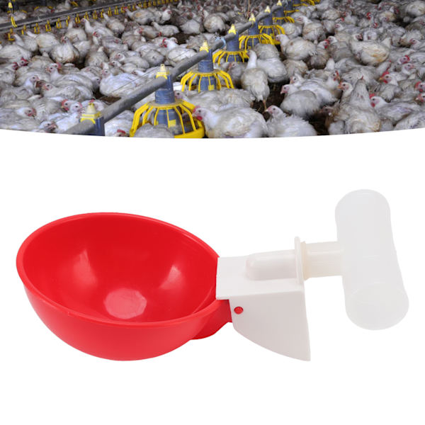 10 Set Kyckling Drickkopp Automatisk Vatten Drickare Stor Röd Plastskål för Anka Fågel Höna G1/2