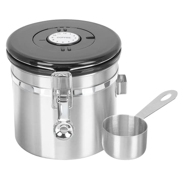 Oppbevaringskrukker for kaffebønner i rustfritt stål, 3 stk.