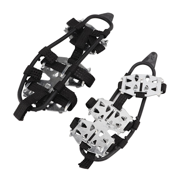 1 Pair 24 Teeth Climbing Crampons Stainless Steel Antiskid Outdoor Snow Ice Shoe CoversSilver M