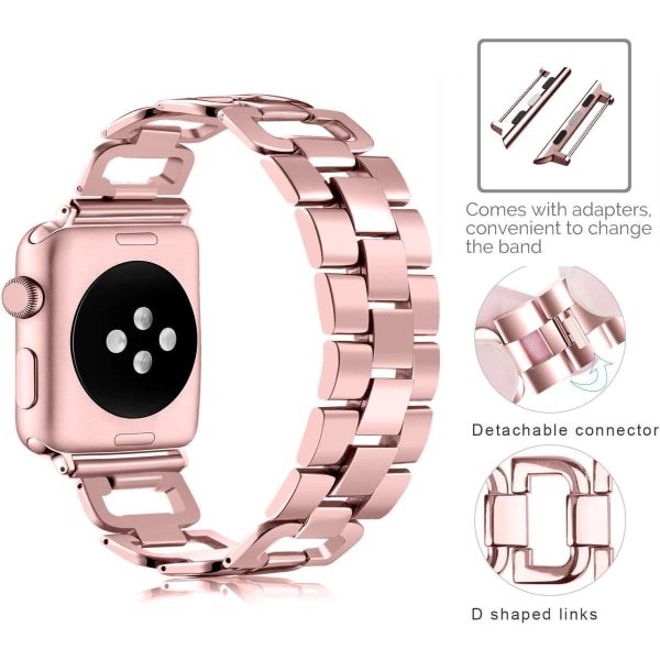 Rustfrit stål bånd kompatibelt Apple Watch bånd 38mm 40mm