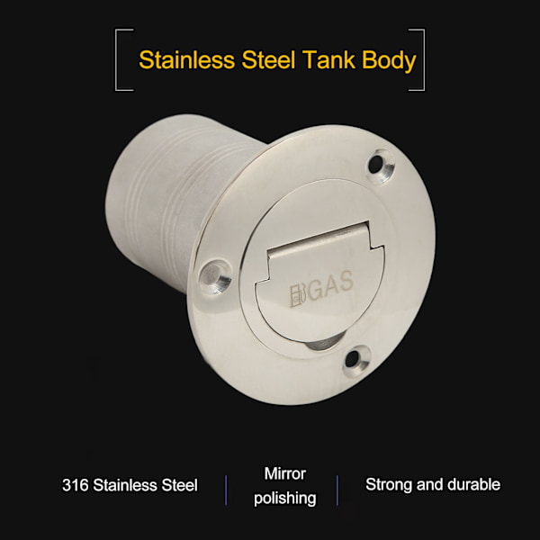 Båd Fyldstof Ret Vinkel Clamshell 316 Rustfrit Stål Hardware til Båd Nøglefri Dæk Fyldstof 50 Mm 2 Tommer Gas