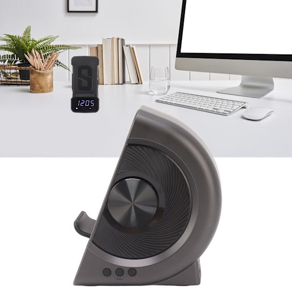 3 in 1 Bluetooth-kaiutin PC ABS -herätyskello langattomalla latauksella yöpöydälle 10W harmaa
