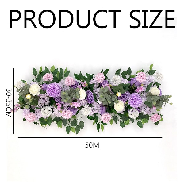 Elegant Bröllopsbåge Konstgjord Blomsterslinga, Konstgjord Blomsterranka Handgjord av Siden för Bröllopsdekoration (2-pack)
