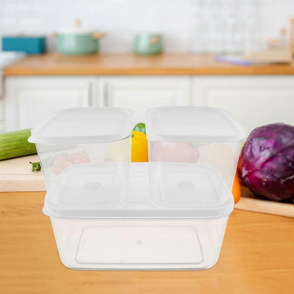 Förvaringsbehållare för frukt och grönsaker, 3-pack vit