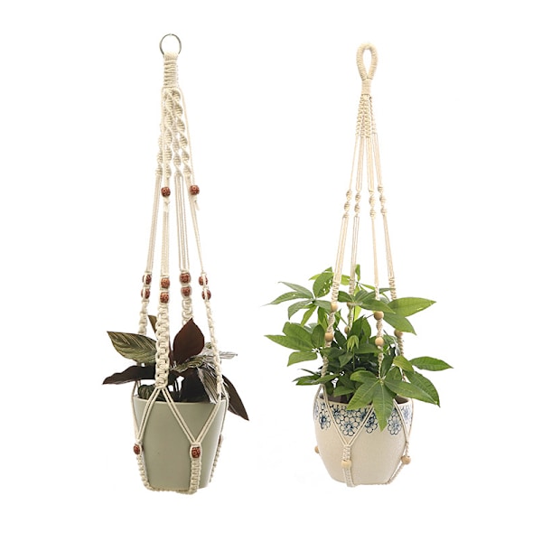 Hängande korg, boho bomullsrep hängande korg blomkruka växtställ