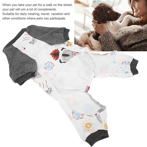 Pet Hundeklæder Hvalpe Jumpsuit Strik Pyjamas Polyester Sød Rumskibsmønster Blød til Forår EfterårM