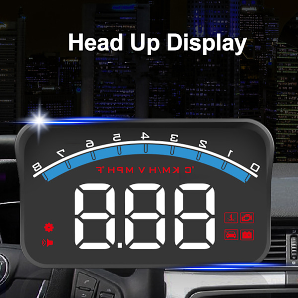 Universal Bil Head Up Display Høj Definition OBD HUD Forrude Projektor Overspeed Sikkerhedsalarm