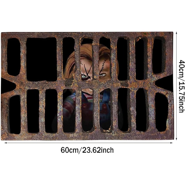 3D Illusion Halloween Clown Dörrmatta, Absorberar Smuts &amp; Vattentät För Inomhus Utomhusbruk, Stilfull Högtidsdekoration