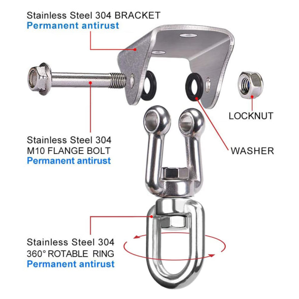 Hengesett for hengekøye, kapasitet Heavy Duty Rotate Swing Ultra