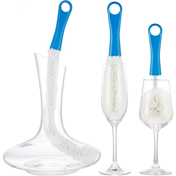 Kristallklara Rengöringsborstar för Glas, Lång Borstdesign med Repfri Skum, Flexibel Flaskskrubbare för Återanvändbara Multifunktionella Rengöringsverktyg