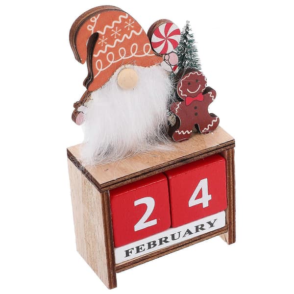 Julkalender med träblock för skrivbordet, 4 st