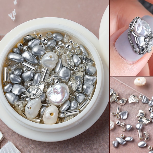 Ferskvannsperle uregelmessige løse perler uten hull for DIY