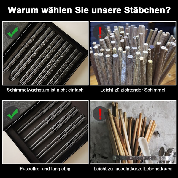 Metallpinnar, Återanvändbara Pinnar Unik Design: Minimalistiskt Körsbärsblomsmönster, Halkfri Design för Sushi Nudlar, Fyrkantig Kropp Värme