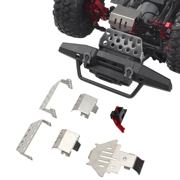 6 kpl RC-auton alustan panssari ESC-nollauskytkin Ruostumaton teräs RC-panssarin alustan suojalevy Traxxas 1/10 RC-autolle