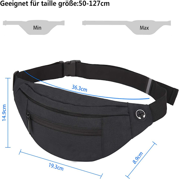 Bum bag vyölaukku, lantiolaukku matkapuhelinlaukku urheilulaukku olkalaukku