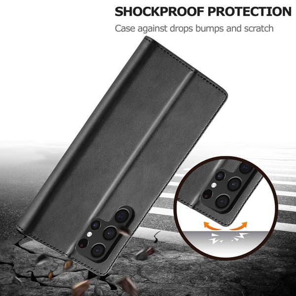 Passer til Samsung Galaxy S24 Sort Wallet Case Telefon Cover