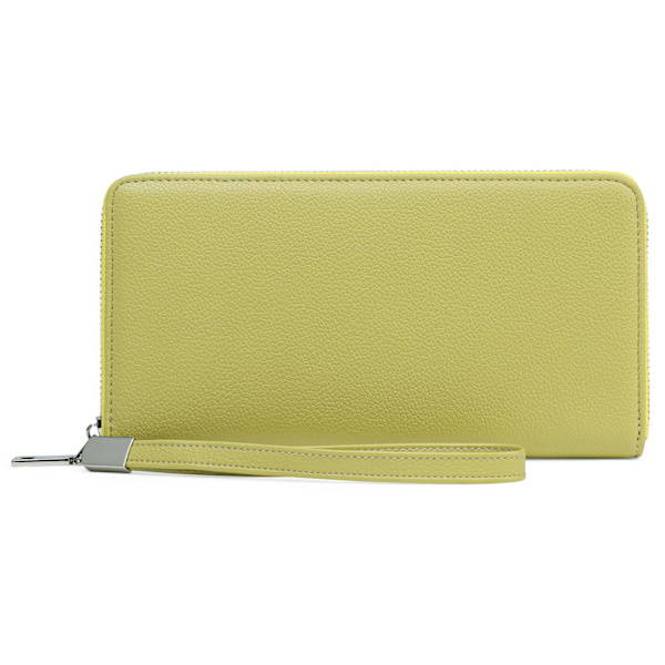 Damepung, stor kapacitet kunstlæder lynlås clutch