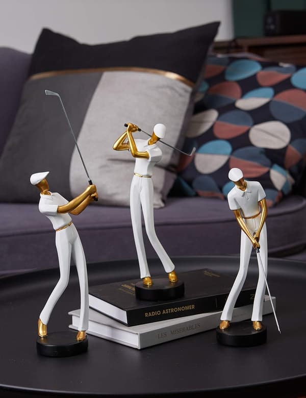 Amoy-Art Golfarstaty Figur Golfskulptur Dekor Modern Inter
