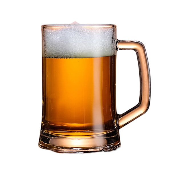 Utsökta ölglas i glas, robust högkvalitativt glas med handtag, 650 ml tunga ölglas, klassisk och elegant design för restauranger och hem, Does