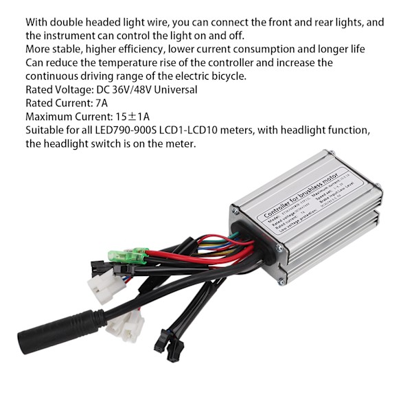 36V 48V 15A 6 Mosfets Controller Aluminiumlegering Motor Controller til Elektrisk Cykel Tilbehør