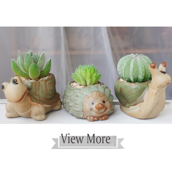 Blomsterpotter, søde dyreformede tegnefilmsucculente vase